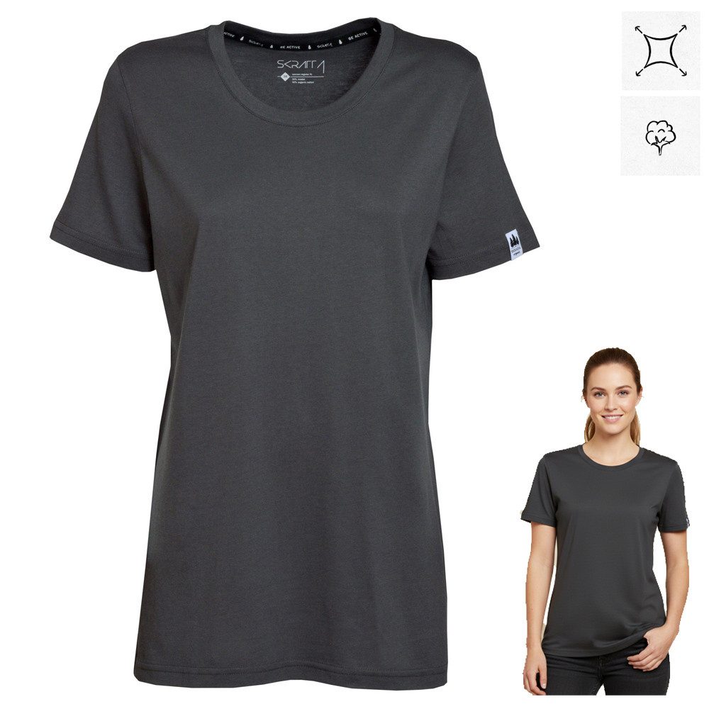 Skratta T-Shirt Skratta - Damen T-Shirt ALVA Modal Shirt Bio Baumwolle, gra günstig online kaufen