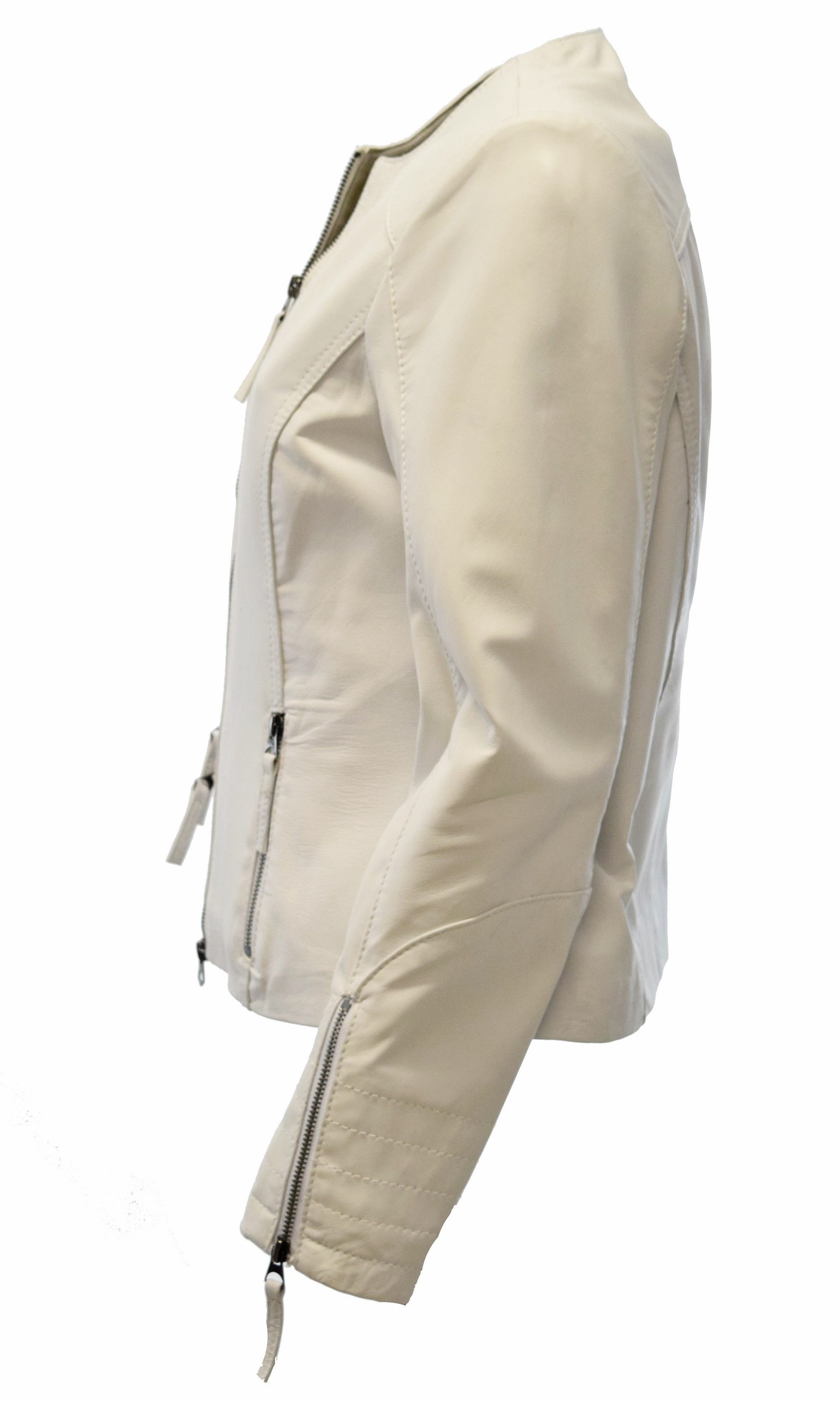 Zimmert Leather Lederjacke Ena kragenlos günstig online kaufen