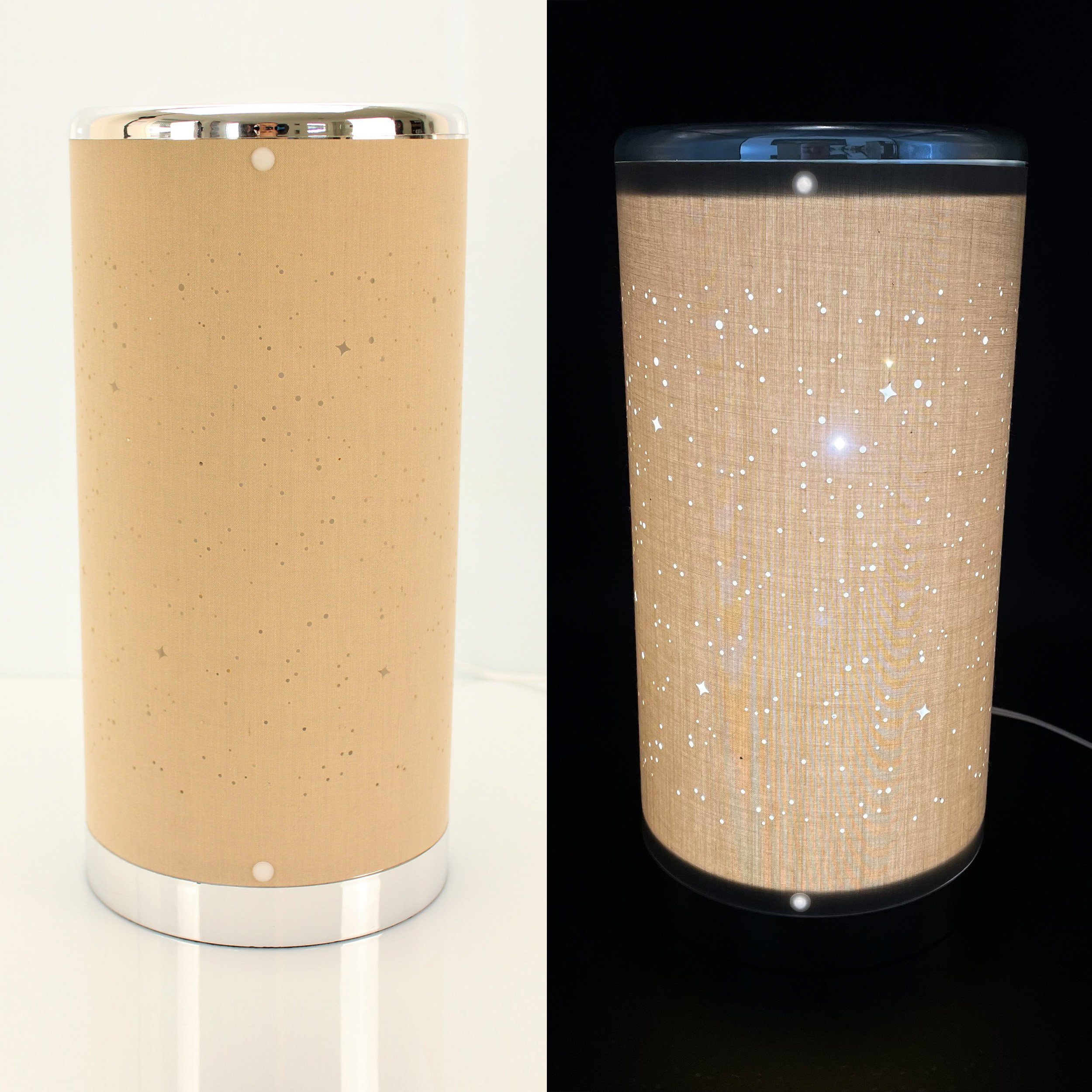 Online-Fuchs LED Tischleuchte mit Sternen und 30 LED´s in CAPPUCCINO Stimmu günstig online kaufen