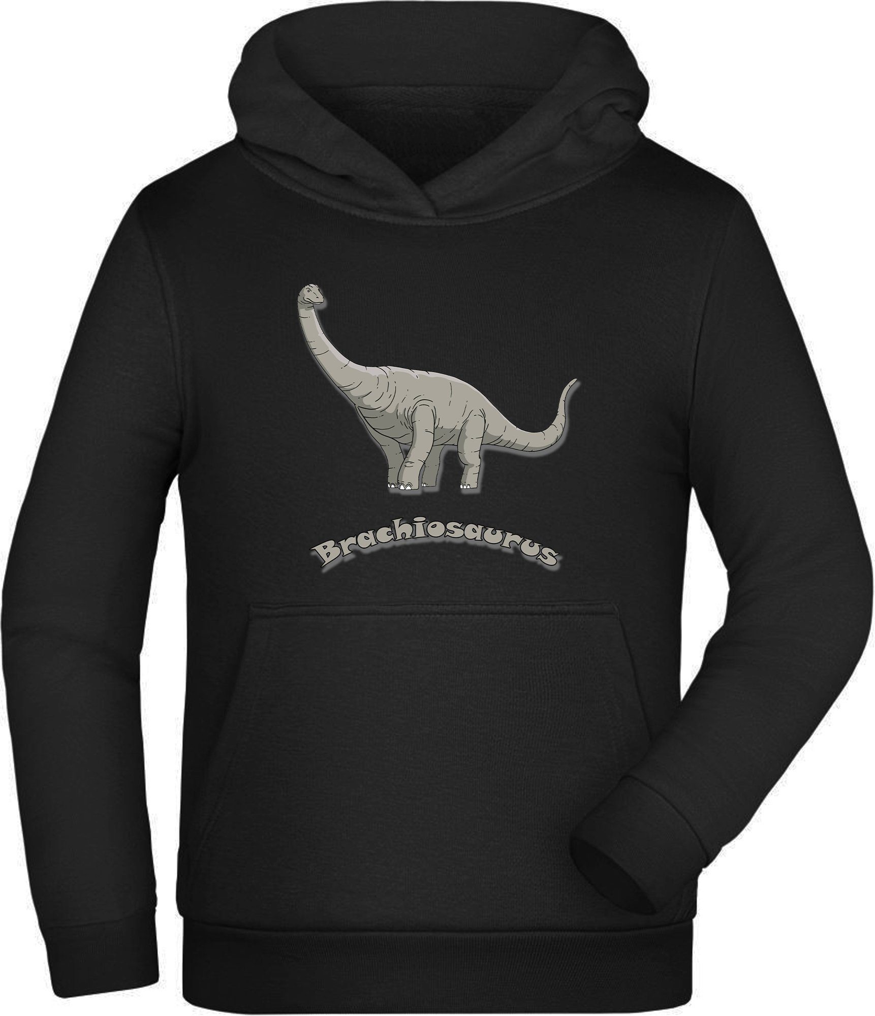 Hoodie Kinder Sweatshirt mit Brachiosaurus i66 MyDesign24 mit Kapuzen Kapuzensweater Aufdruck,