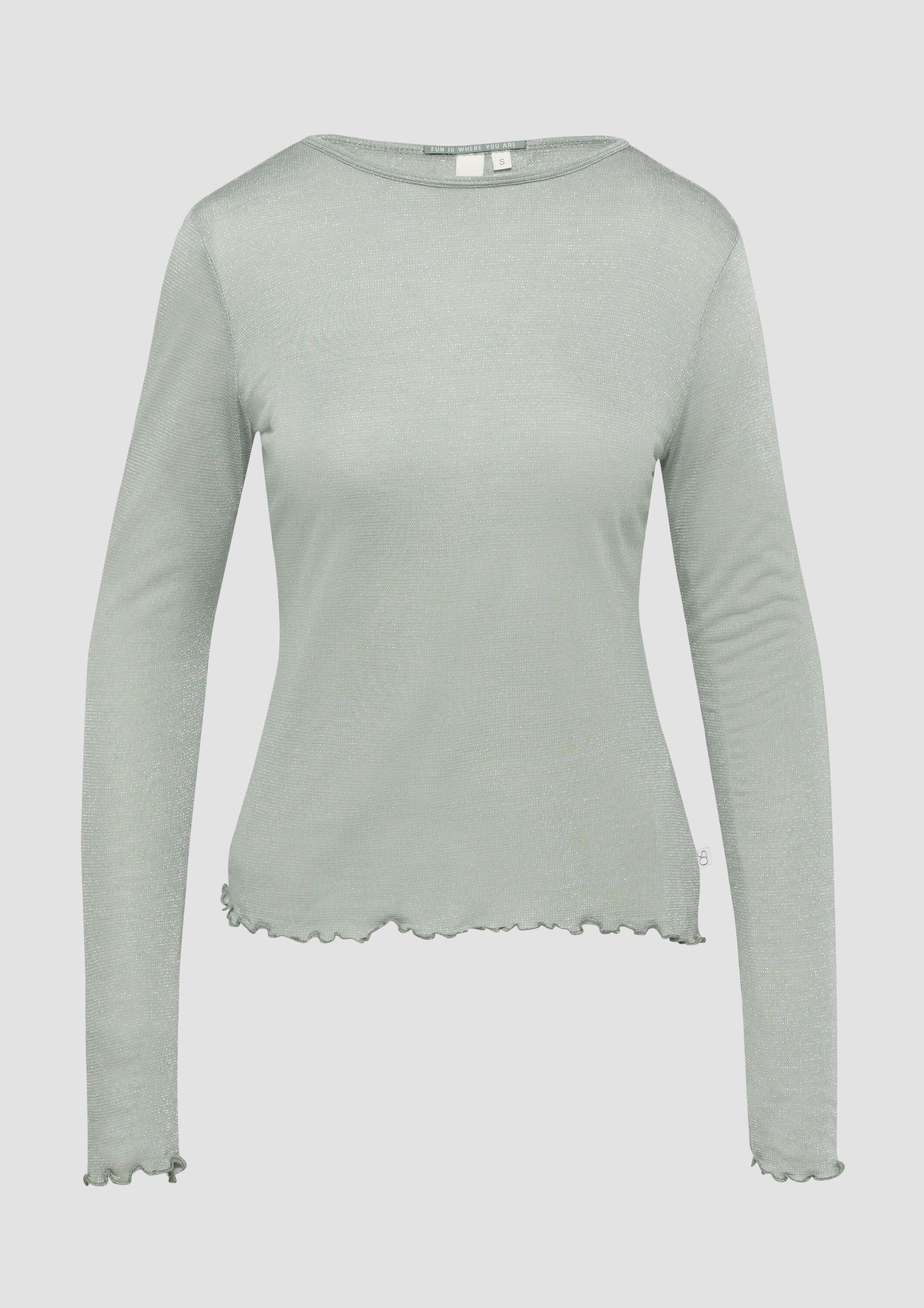 QS Langarmshirt T-Shirt Jersey-Shirt mit Glitzergarn