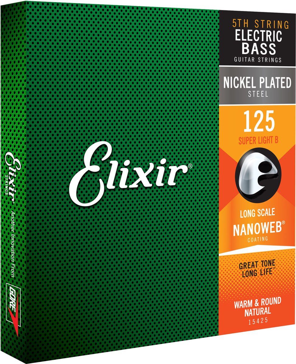 Elixir Saiten 125L NanoWeb Einzelsaiten Bass, (1-tlg), mit Beschichtung