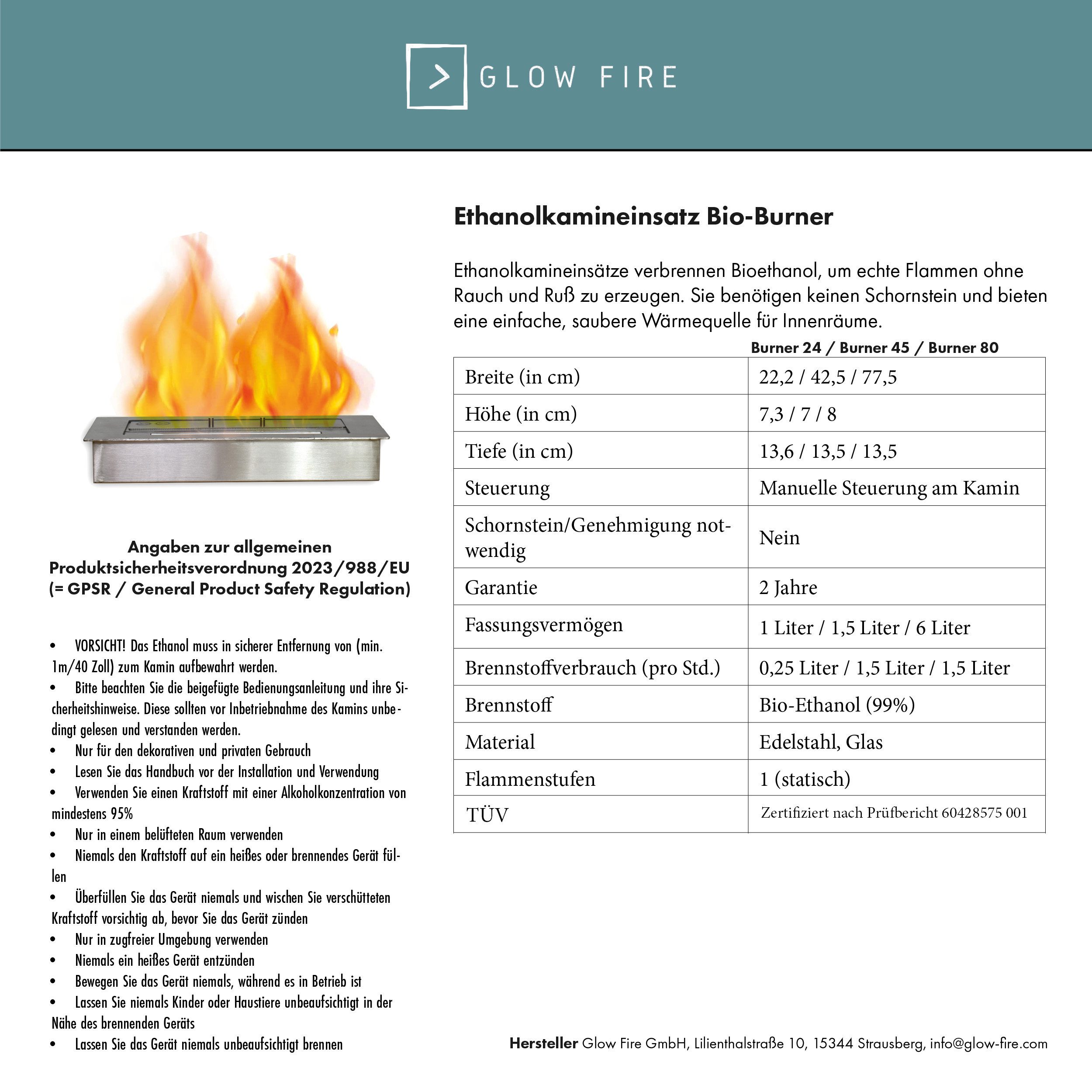 GLOW FIRE Echtfeuer-Dekokamin Ethanolkamin Nordkapp Bioethanol günstig online kaufen