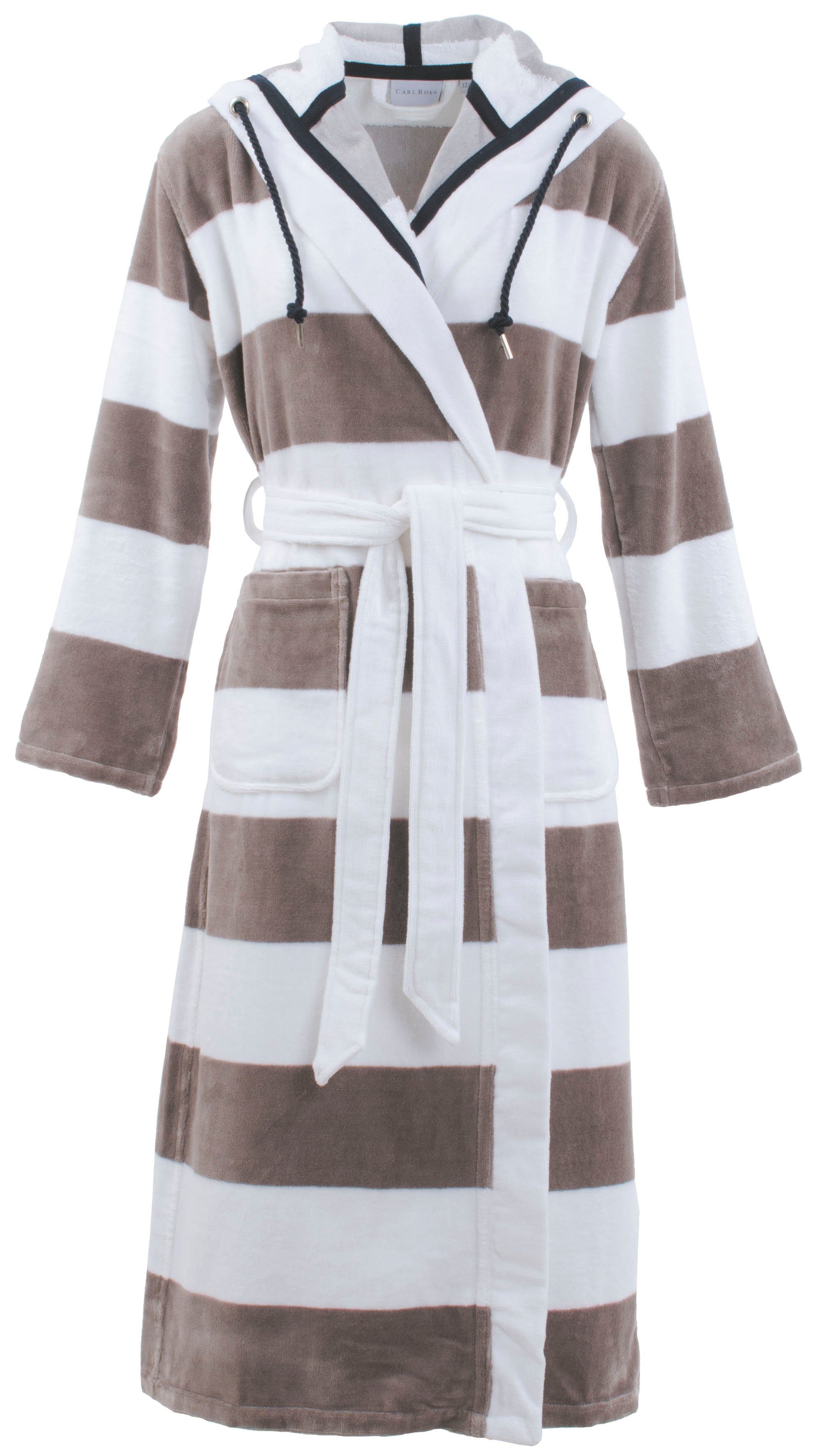 Carl Ross Damenbademantel 106300, Langform, Velours, Kapuze, Gürtel günstig online kaufen