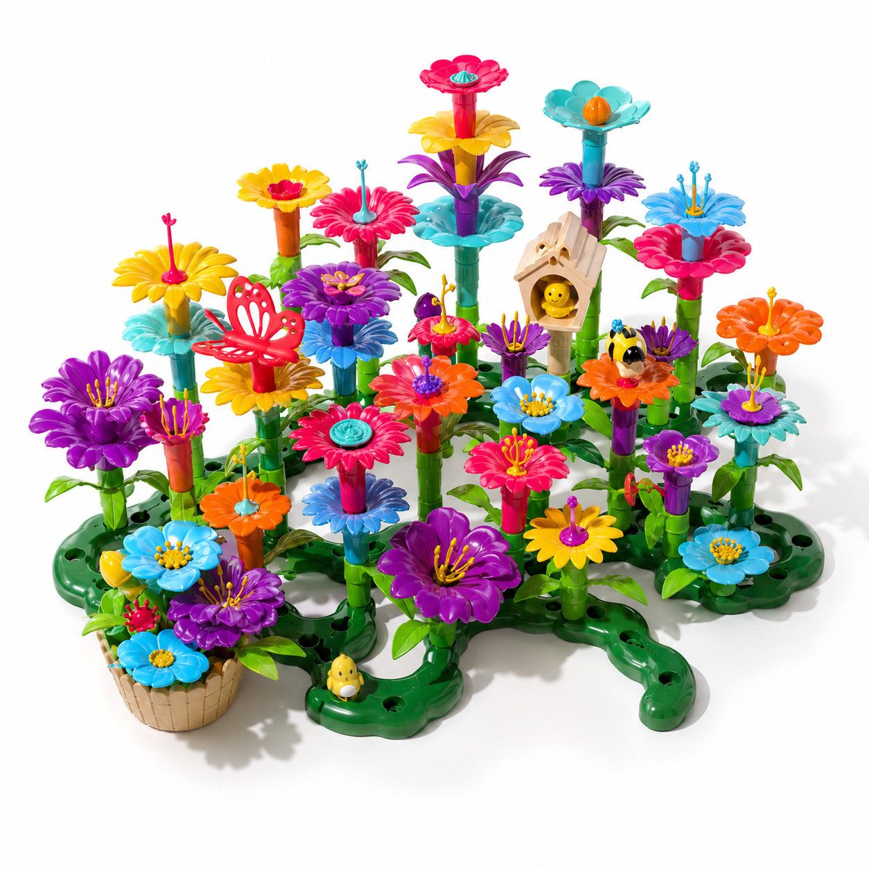 ibettertec pädagogisches Spielzeug, Spiel Set, Mint Spielzeug, Garten Spiel Set Konstruktions-Spielset, (Spar-Set, 1 St., 332-teiliges Blumengarten Bauspielset für Kinder ab 3 Jahren), fördert Kreativität & Feinmotorik,  PP-Material