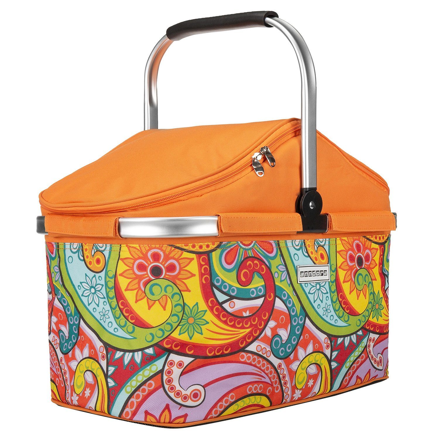 anndora Einkaufskorb thermo Shopper mit Kühlfunktion, 25 l, isolierter Deckel mit Reißverschluss - wasserdichter Boden