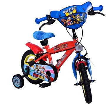 Volare Kinderfahrrad Paw Patrol - Jungen - 14 Zoll - Blau - Zwei Handbremsen, Stützräder, Luftbereifung, einstellbare Lenkerhöhe