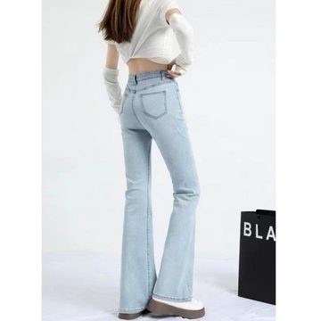 FIDDY Bootcut-Jeans Schlaghose – Damenjeans – Jeans mit weitem Bein und hoher Taille