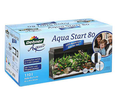 Dehner Aquarien-Set »Aqua Start 80, 81 x 36 x 45 cm, mit Futter/Pflege«, Einsteiger-Aquarium mit vielem Zubehör