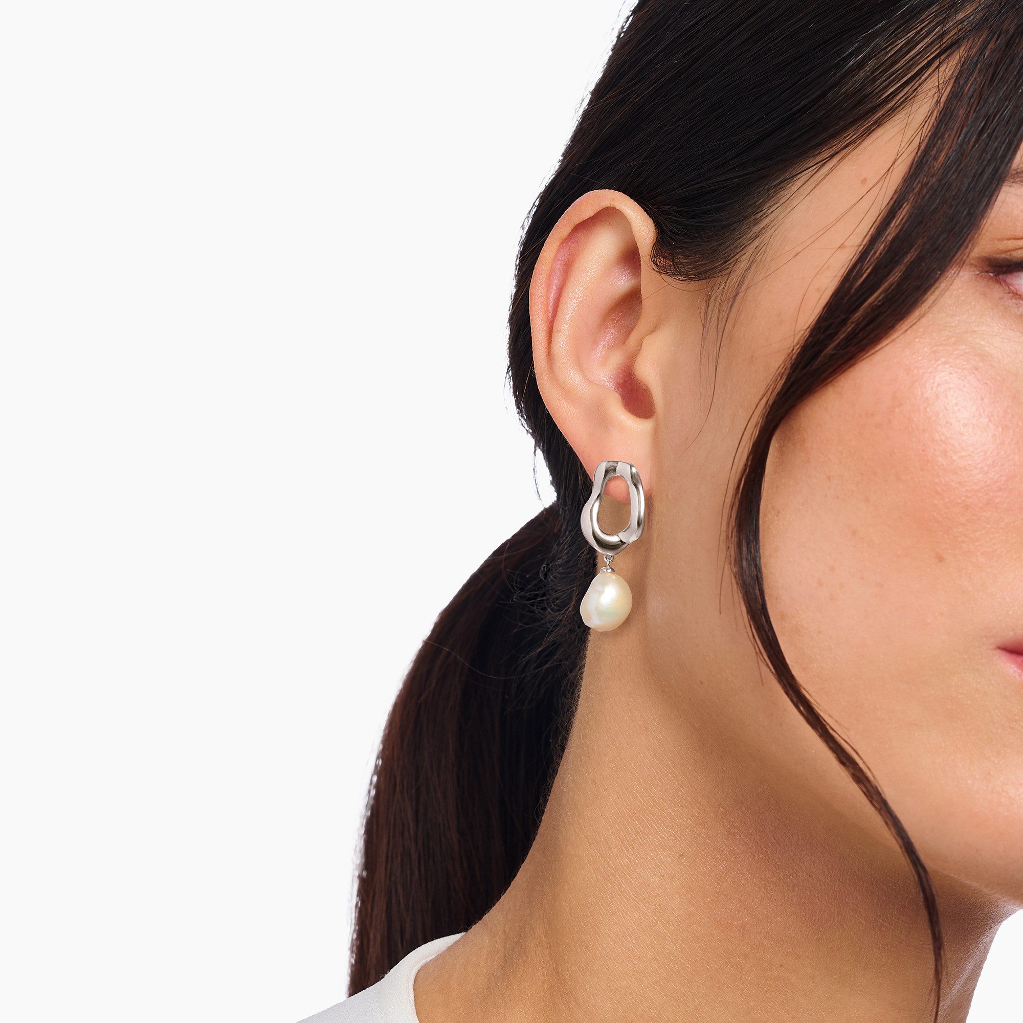 THOMAS SABO Paar Ohrstecker Natural Beauty Ohrringe mit Perlen Bold Elegance, mit Süßwasserzuchtperle