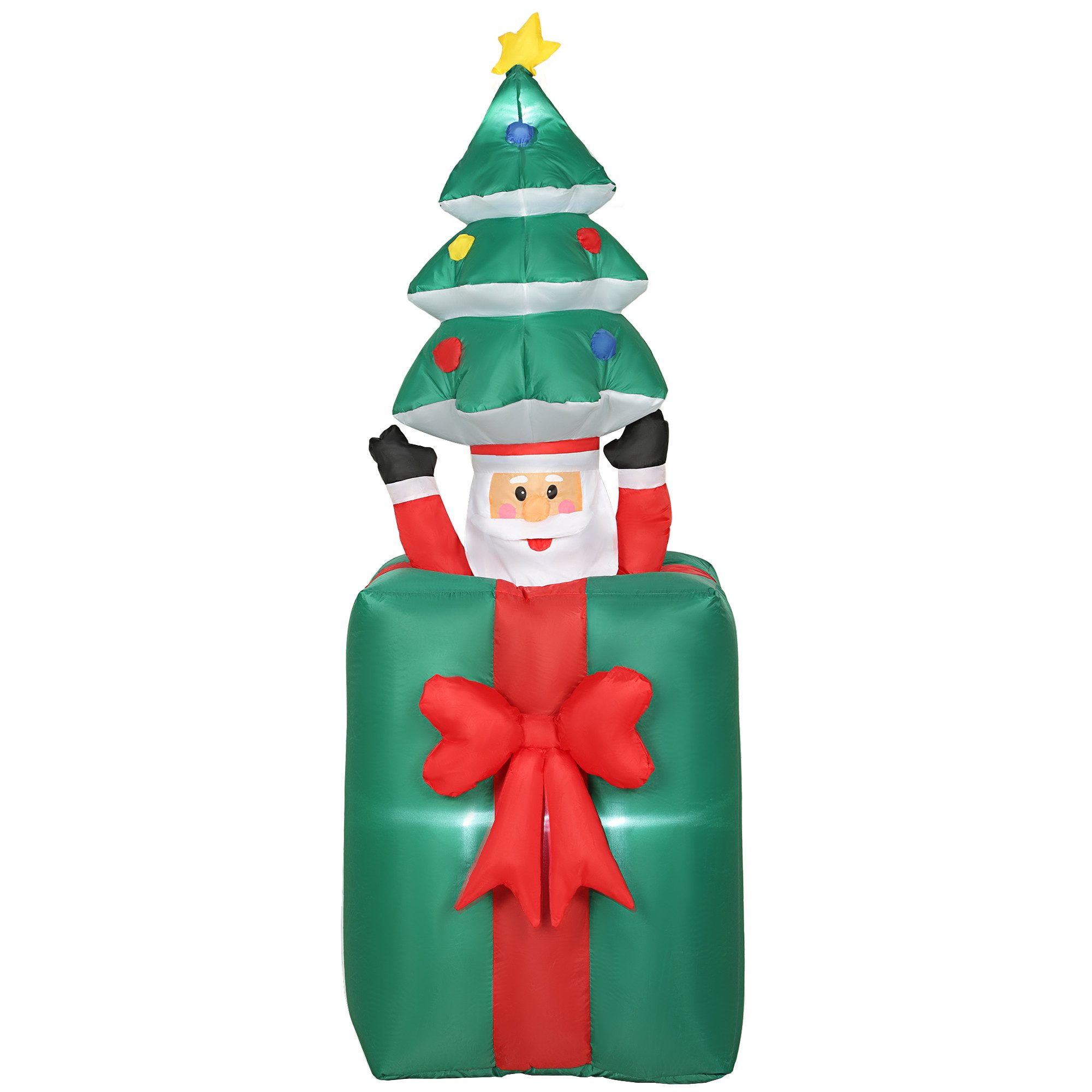 furnicato Weihnachtsmann Aufblasbare Weihnachtsdekoration mit LED-Lichtern, Polyester (1 St)