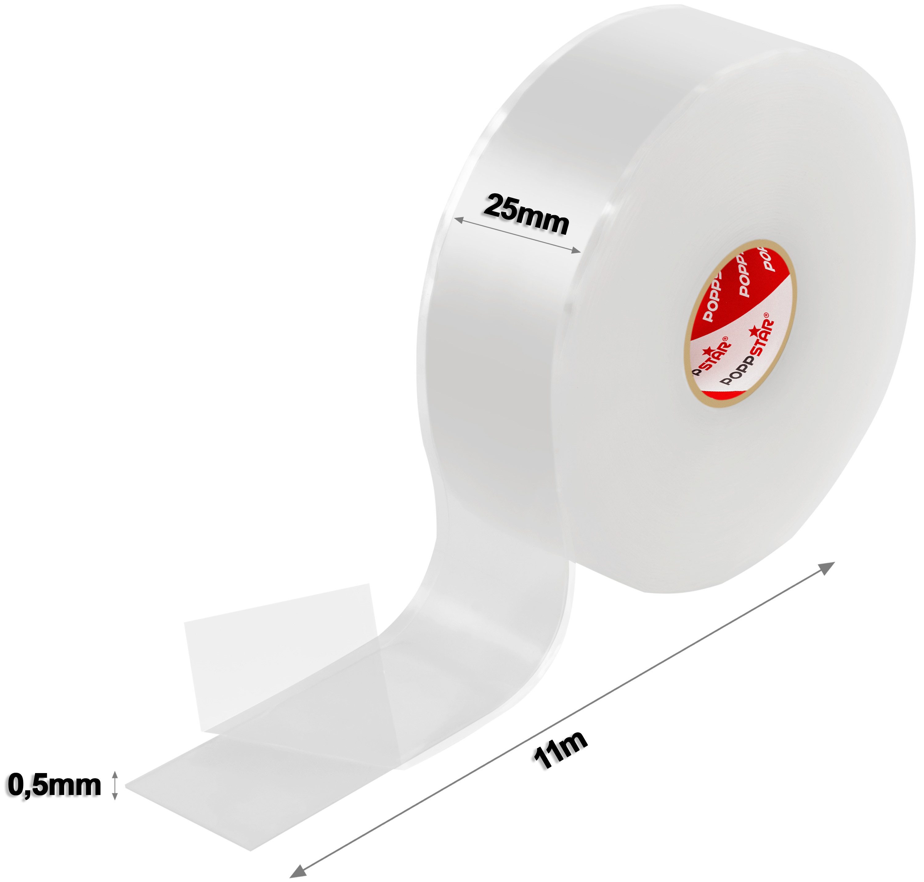 Poppstar Dichtungsband, Silikonband Dichtband selbstverschweißend, weiß, 11m lang, 25mm breit