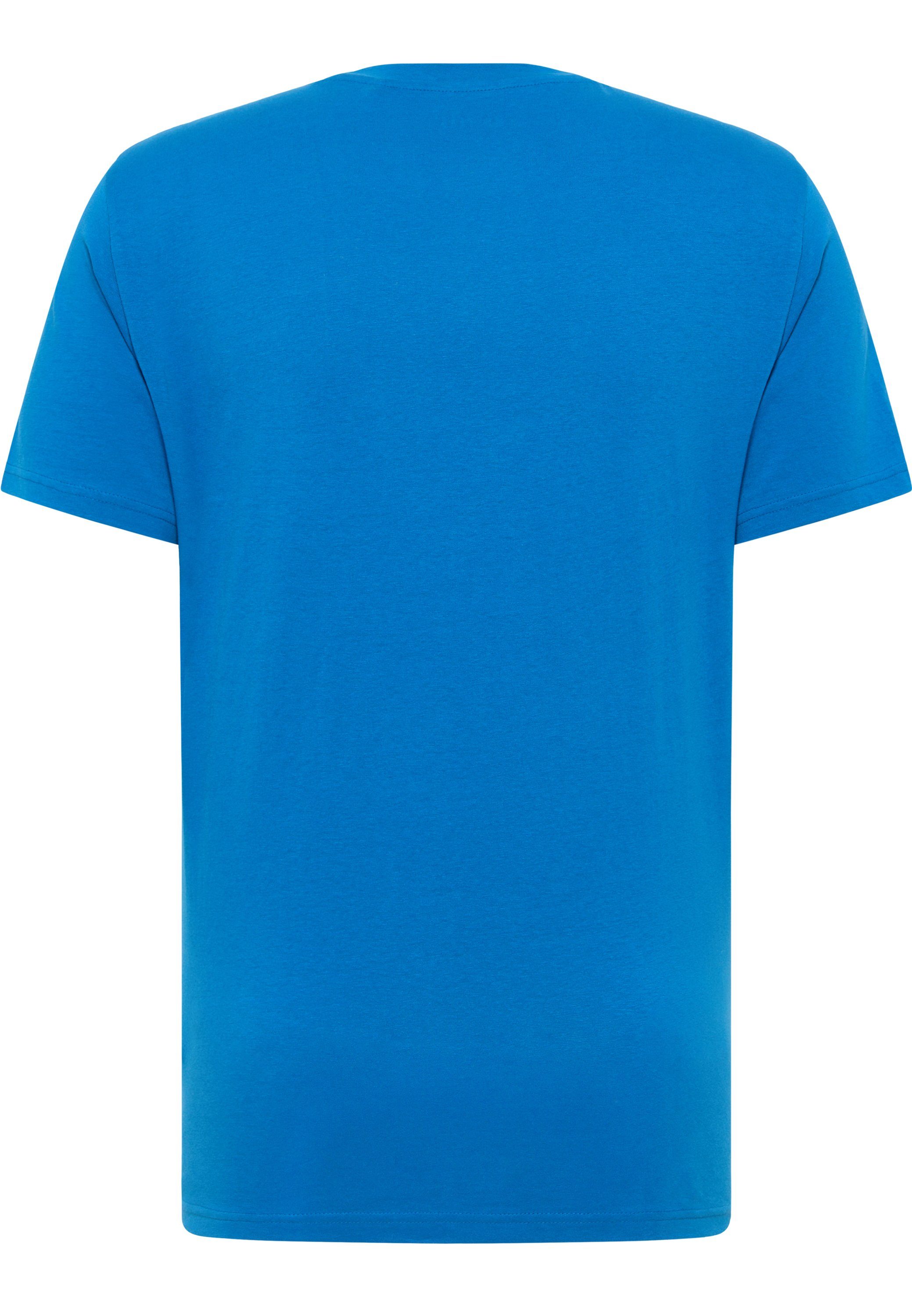 Print-Shirt MUSTANG Mustang blau Kurzarmshirt