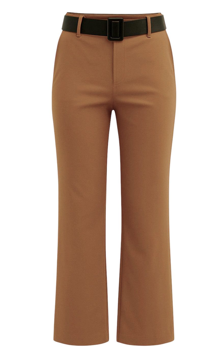 Mississhop Stretch-Hose Elegante Damenhose mit Gürtel und geradem Bein M.431