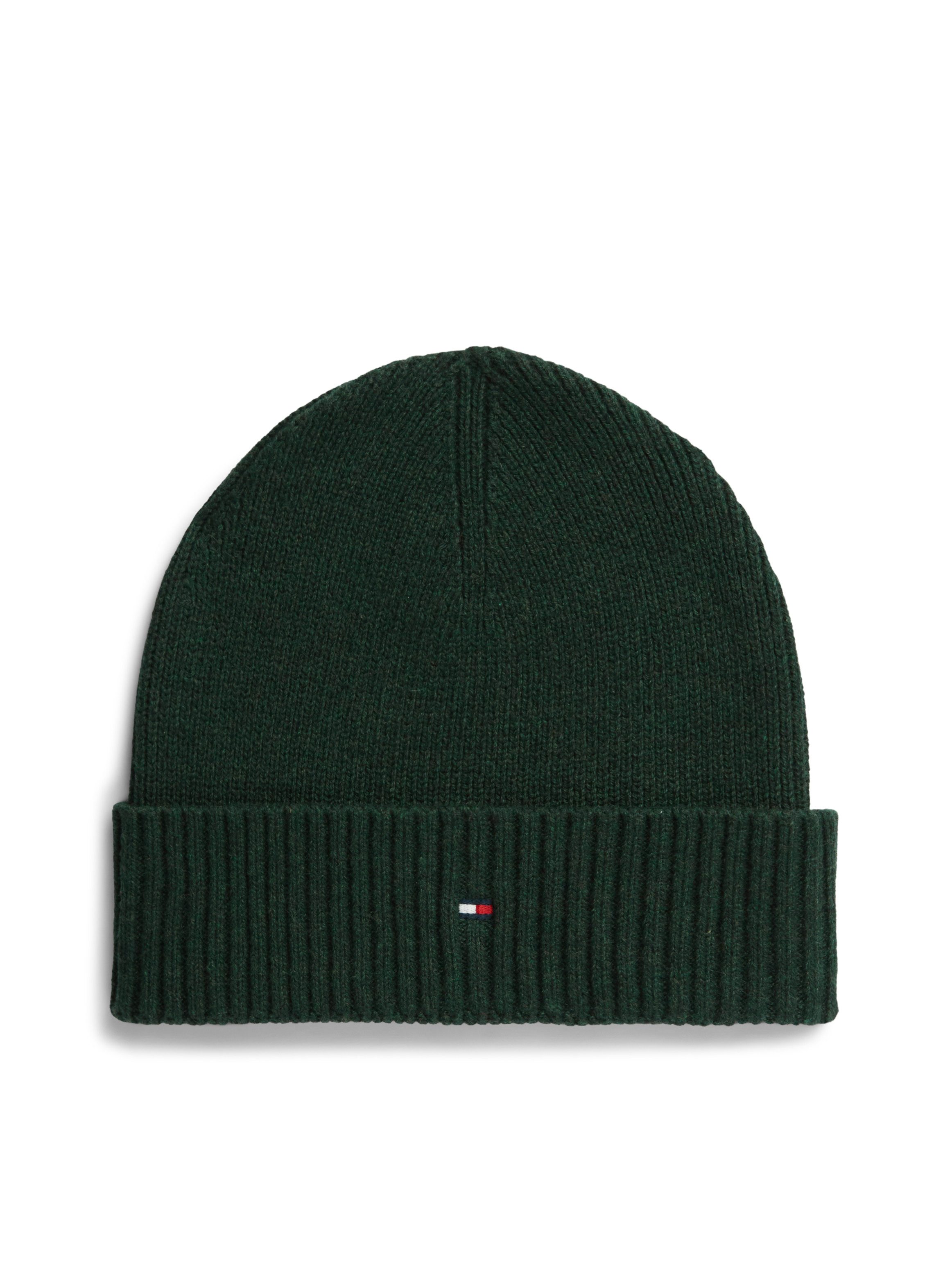 Tommy Hilfiger Strickmütze TH FLAG PIMA COTTON BEANIE Beanie mit Logostickerei, mit Kaschmiranteil Unisex
