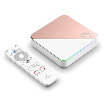 Homatics Streaming-Box Box R 4K Plus Android TV mit Sound & Sound 2.1 TWS-Lautsprecher