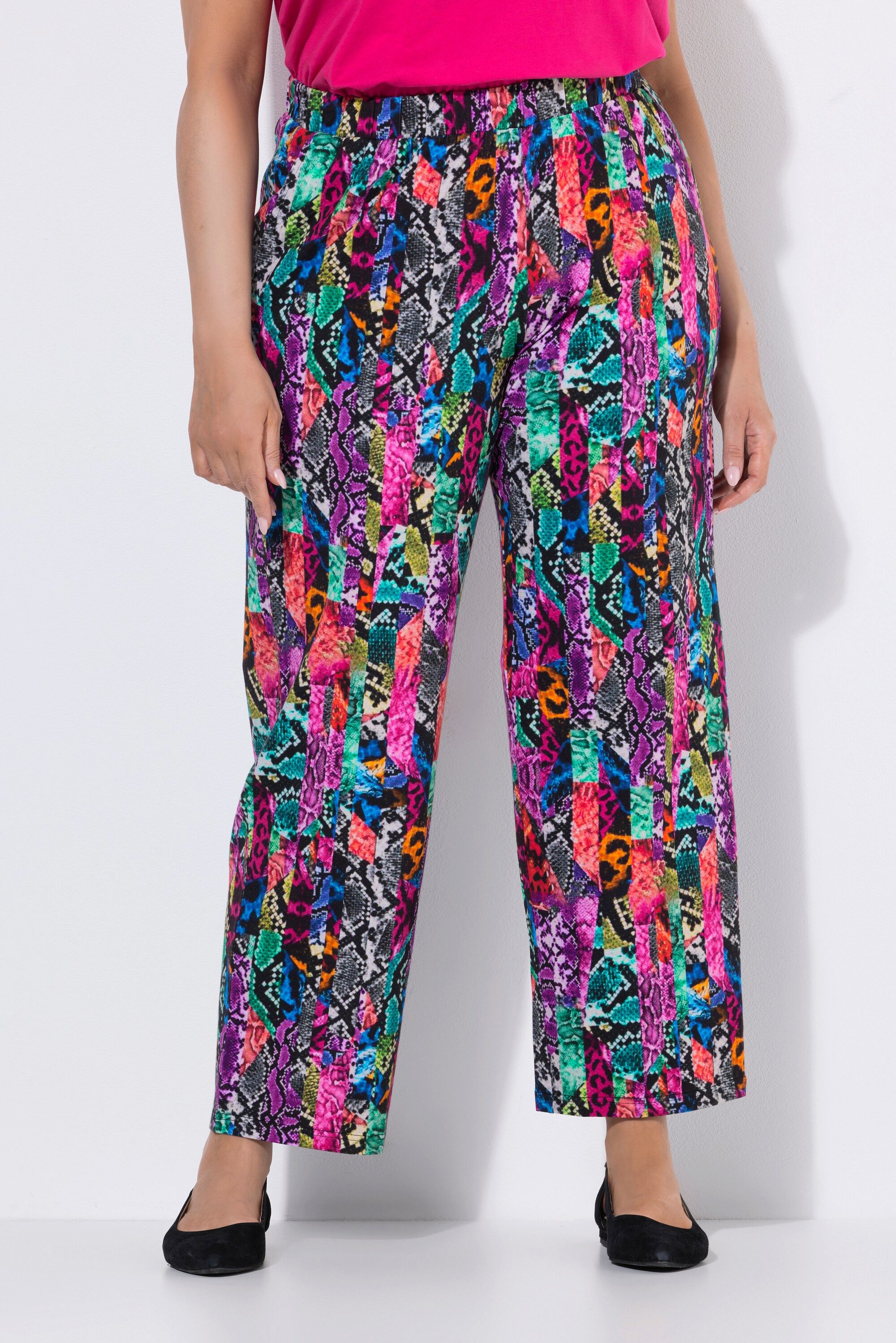 Ulla Popken Schlupfhose Jerseyhose Schlangenmuster gerades Bein