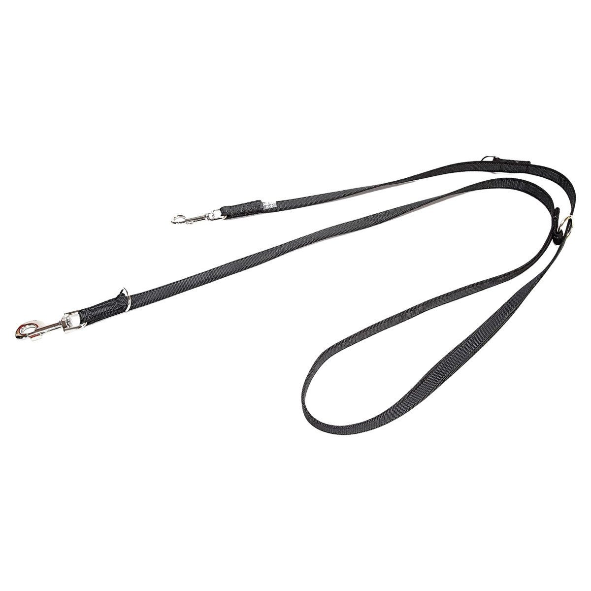 Julius-K9 Hundeleine Leine Super Grip, doppelt verstellbar, schwarz/grau