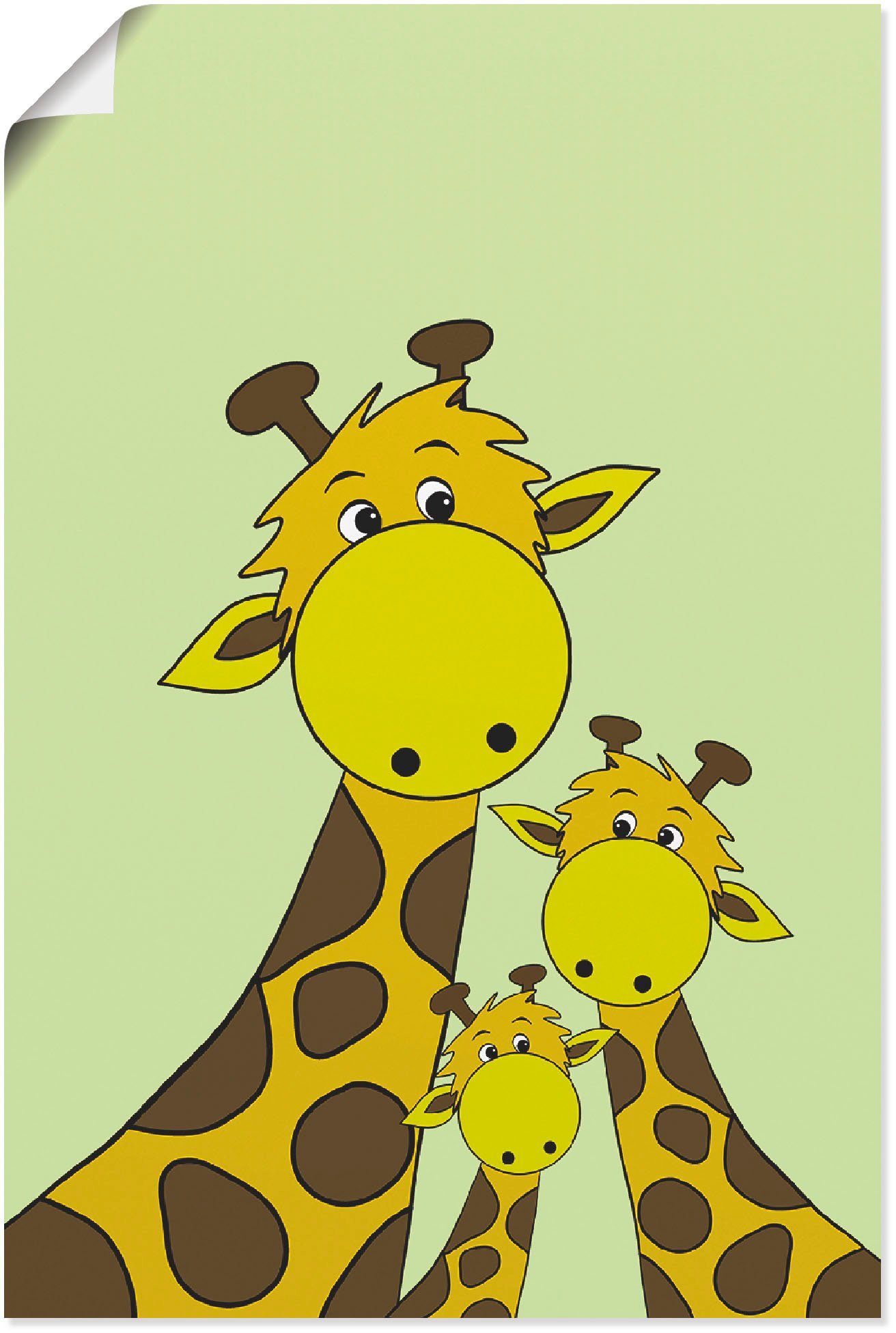 Tiere St), Alubild, Wandaufkleber Poster Giraffen, (1 als Wandbild Artland Größen versch. in oder Leinwandbild,