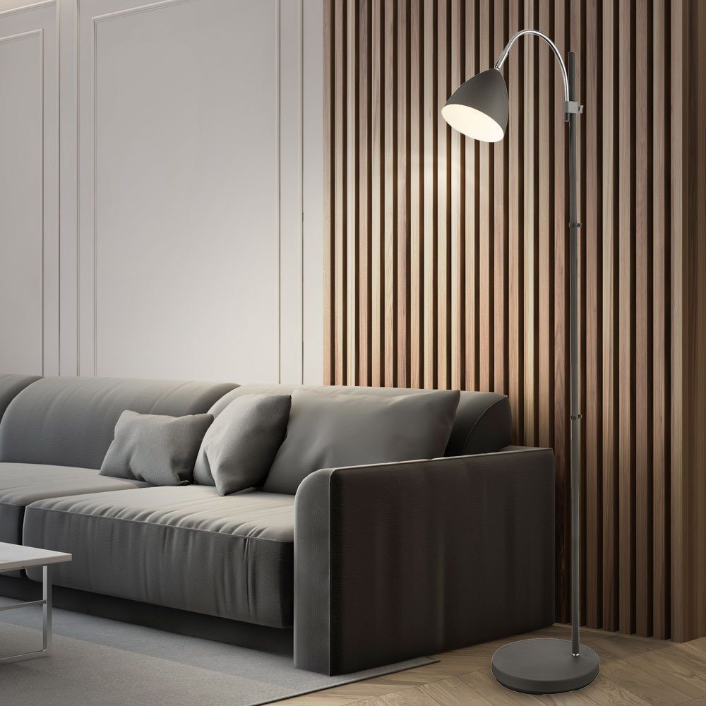 GLOBO LIGHTING LED Stehlampe, Leuchtmittel inklusive, Warmweiß, LED Stehleuchte Metall anthrazit beweglich Höhenverstellbar Stehlampe