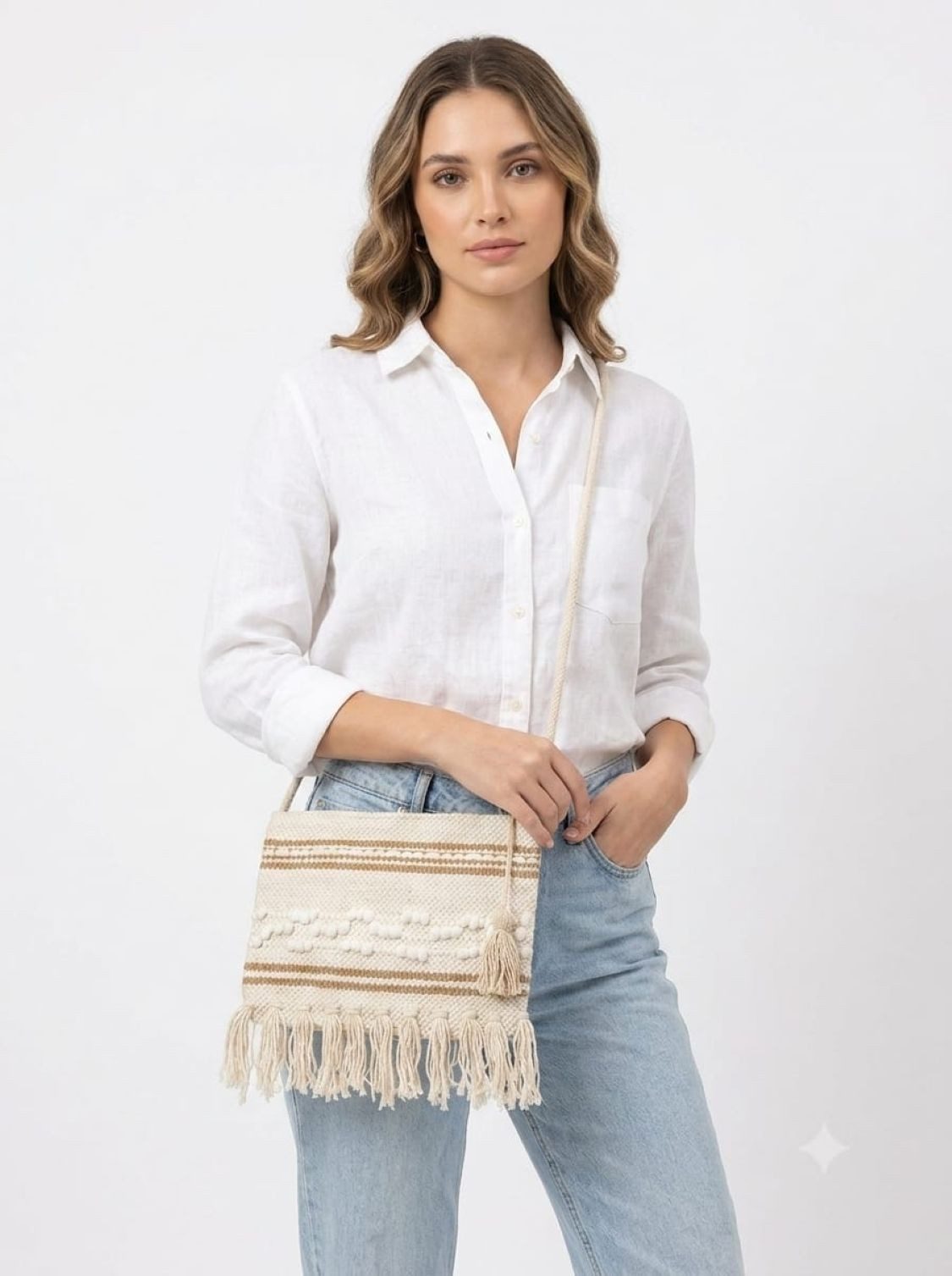 PfauGermany Schultertasche Tarantaran Cotton Woven Boho Sling Bag