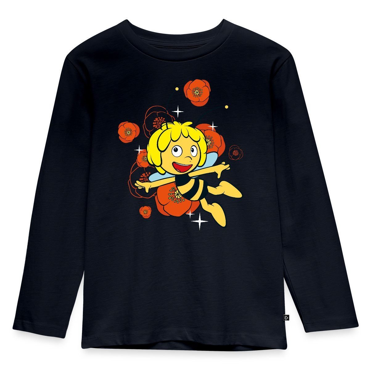 T-Shirt Biene Maja Mohnblumen Kinder Premium Langarmshirt