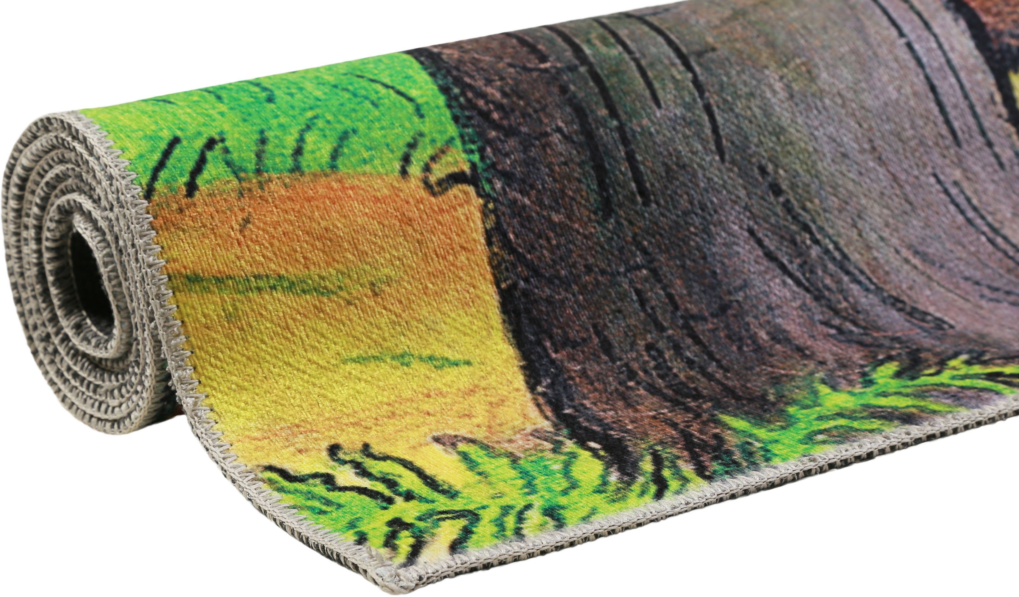 DER GRÜFFELO Kinderteppich Wanderlo GR-0171, rechteckig, Höhe: 6 mm, aktueller Grüffelo Teppich, Kurzflor mit hohem Baumwollanteil