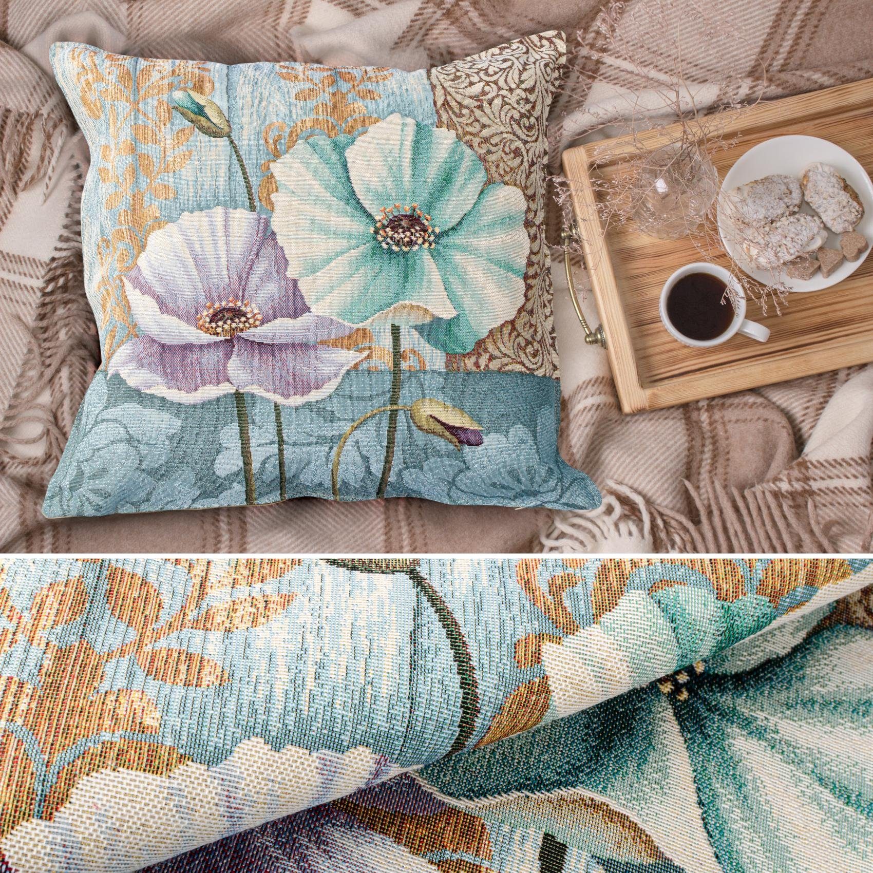 ANRO Dekokissen Jacquard Gobelin Kissenbezug 45x45 cm waschbar Klassik Deko günstig online kaufen
