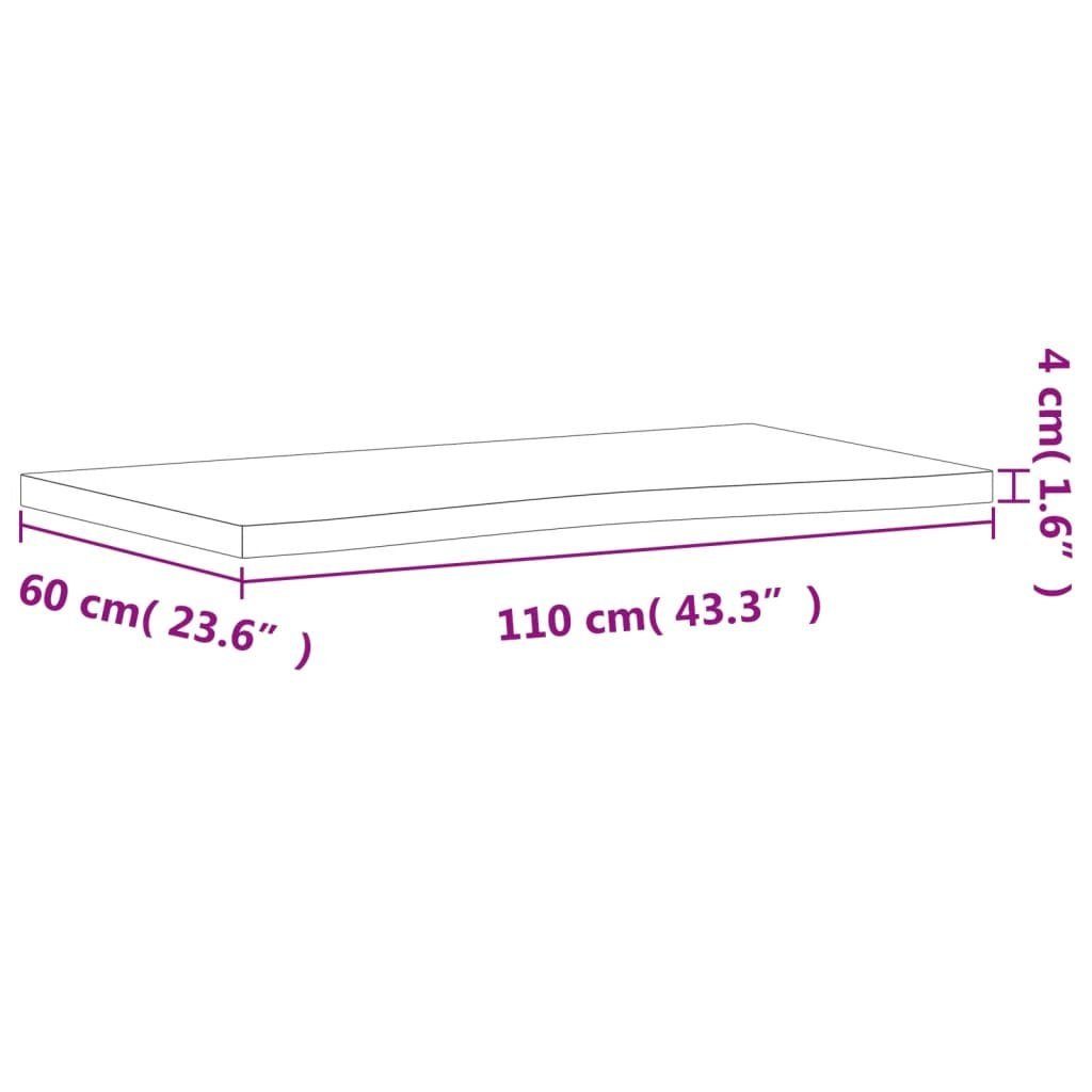 Bürot Massivholz vidaXL cm 110x55-60x4 Schreibtischplatte Schreibtisch Buche Arbeitsplatte