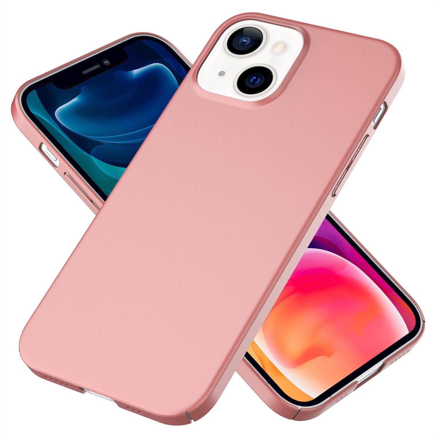 Nalia Smartphone-Hülle Apple iPhone 13 15,5 cm (6,1 Zoll), Ultra Dünne 0,5mm Hülle / Mattes Hardcase / Silk Touch / Extra Leicht