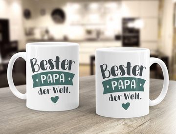 MoonWorks Tasse Kaffee-Tasse Beste/r Mama/Papa der Welt Geschenk Mütter Väter Geburtstag Weihnachten Danke sagen Moonworks®, Keramik