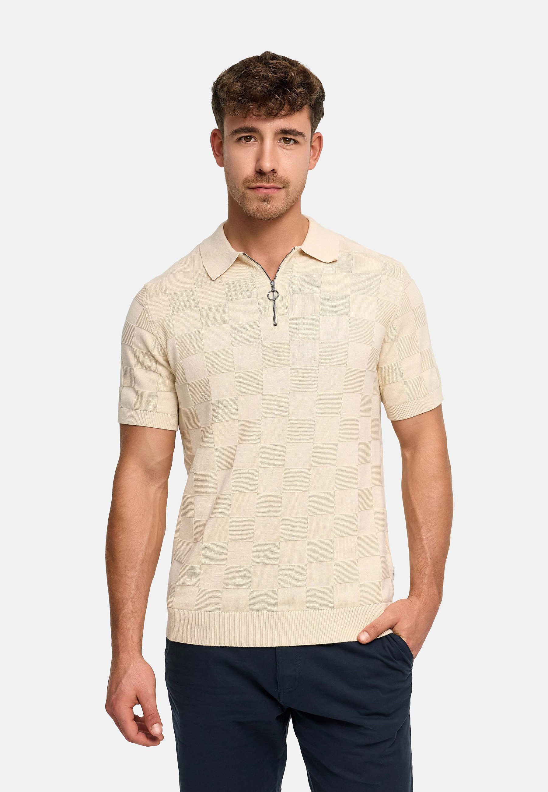 Indicode Poloshirt Herren INFras Polo Shirt Herrenshirt Strick-Polo aus Baumwolle mit Reißverschluss