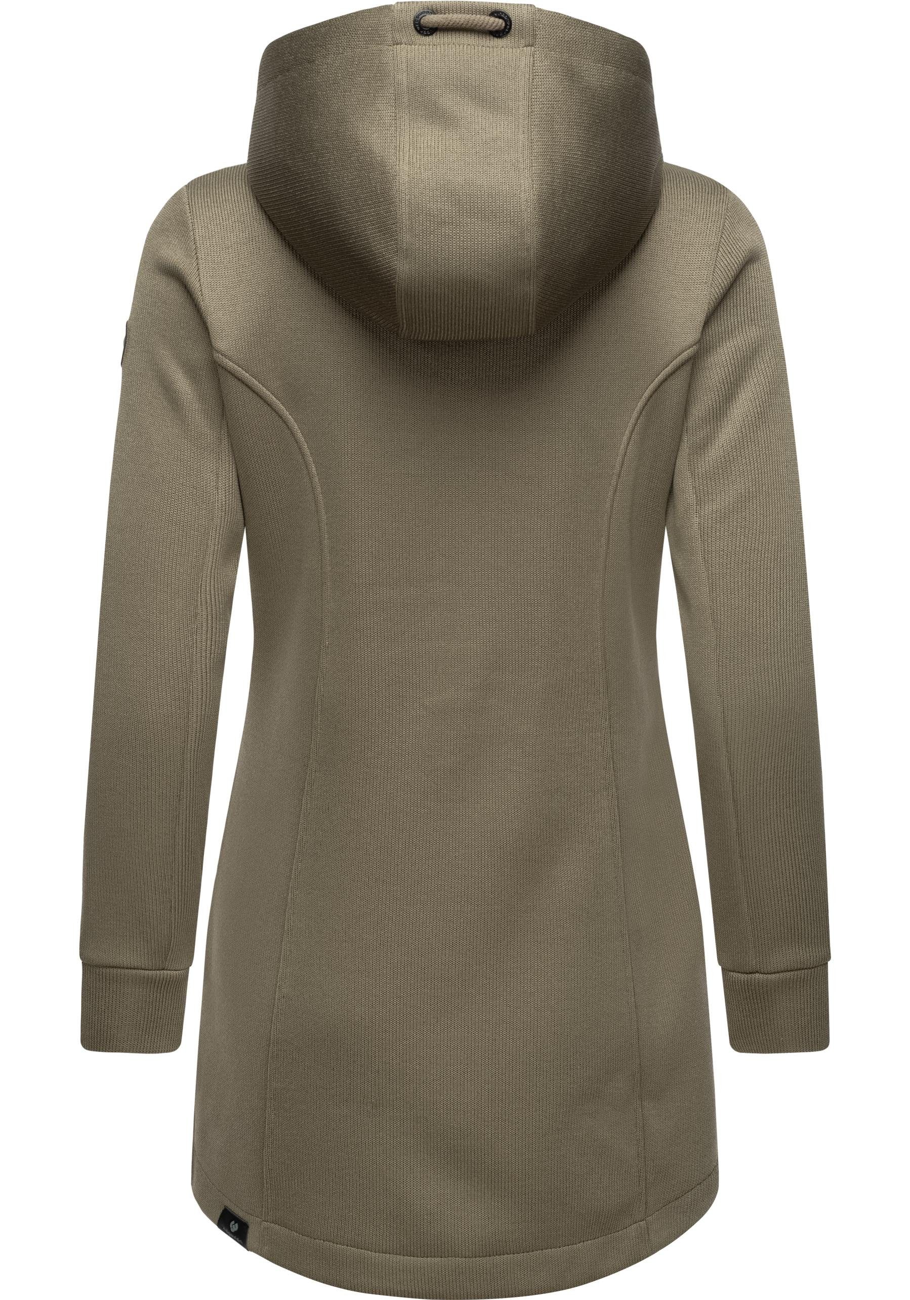 Ragwear Kapuzensweatjacke Letti Bonded Sportliche Kapuzenjacke in Feinstrick-Optik