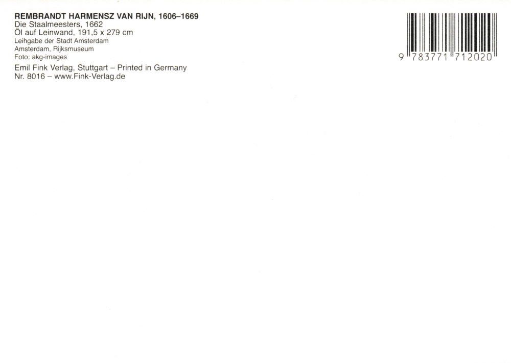 Thumbnail - Postkarte Kunstkarte Rembrandt "Die Staalmeesters"