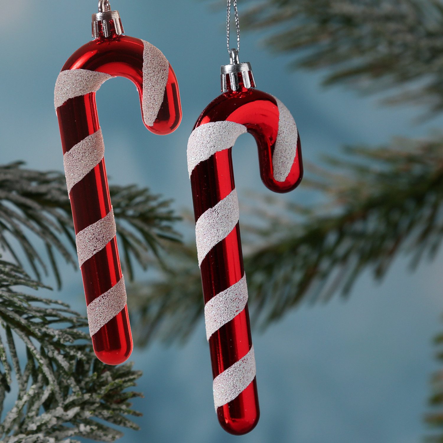 MARELIDA Christbaumschmuck Weihnachtsbaumschmuck Zuckerstange Weihnachtsdeko H: 12cm 2er Set