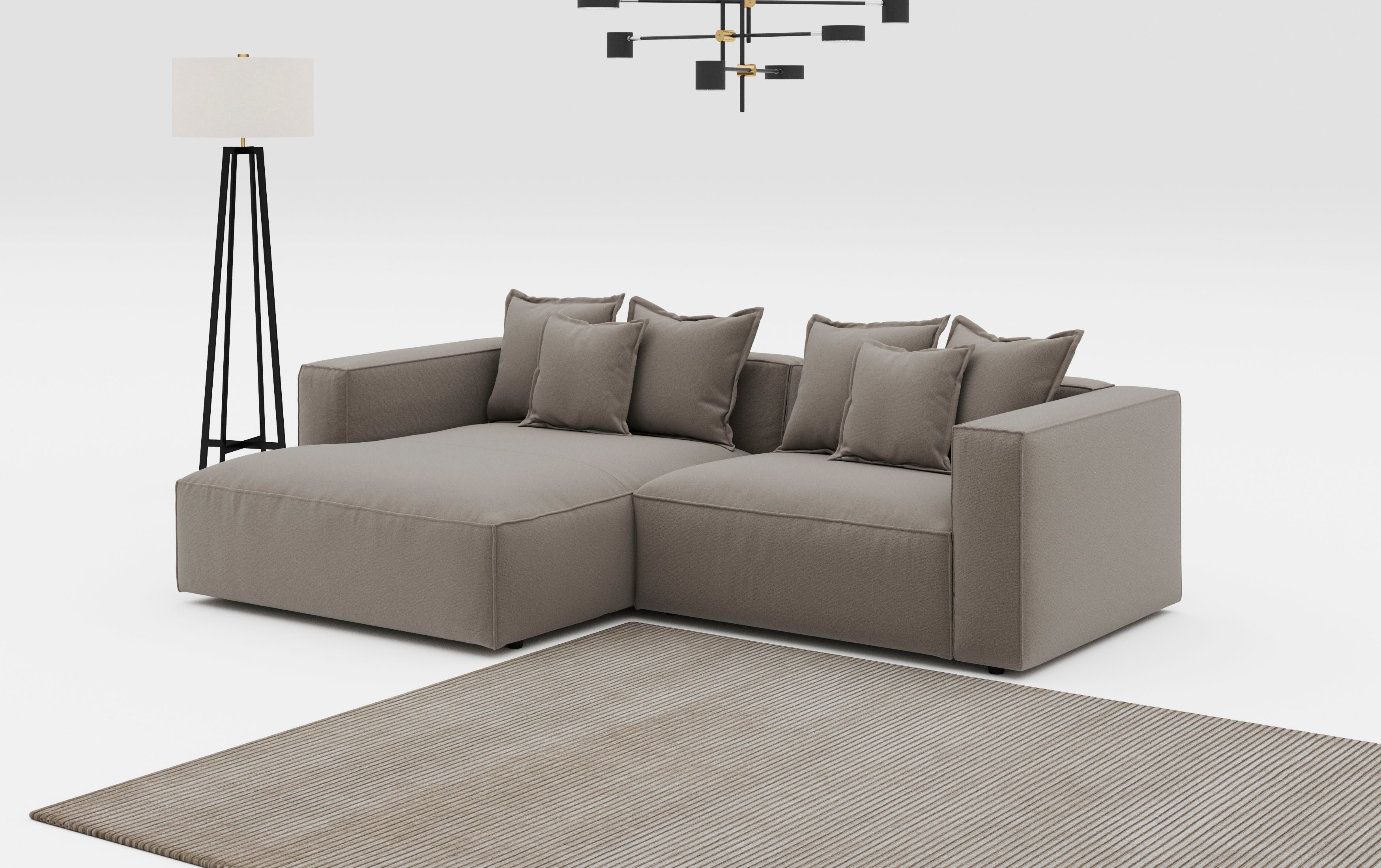 INOSIGN Ecksofa "Cowboy L-Form", mit 6 Kissen, kubisches Sofa günstig online kaufen