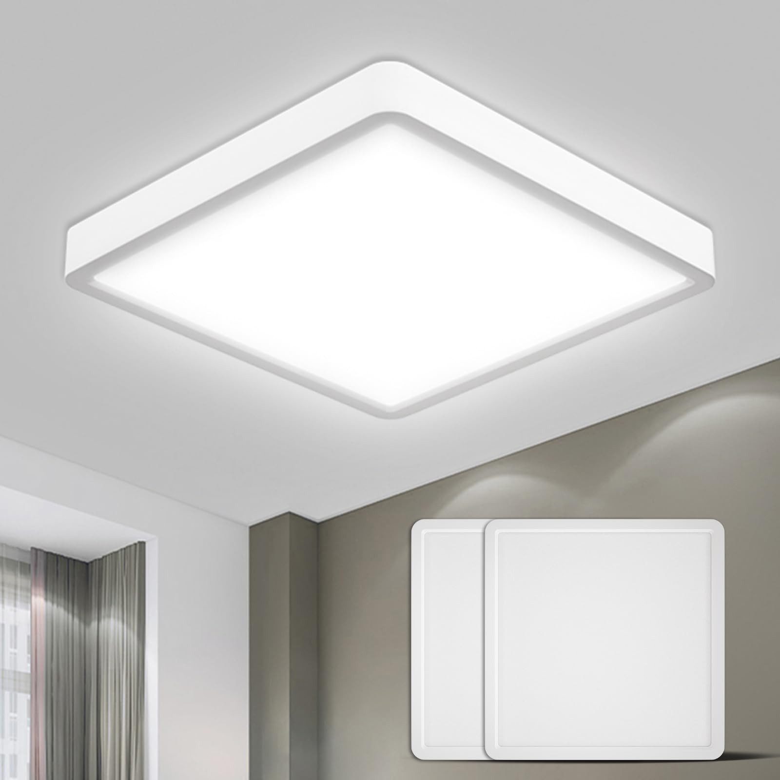 LQWELL Deckenleuchte LED Deckenlampe,Badlampe Quadrat Flach günstig online kaufen