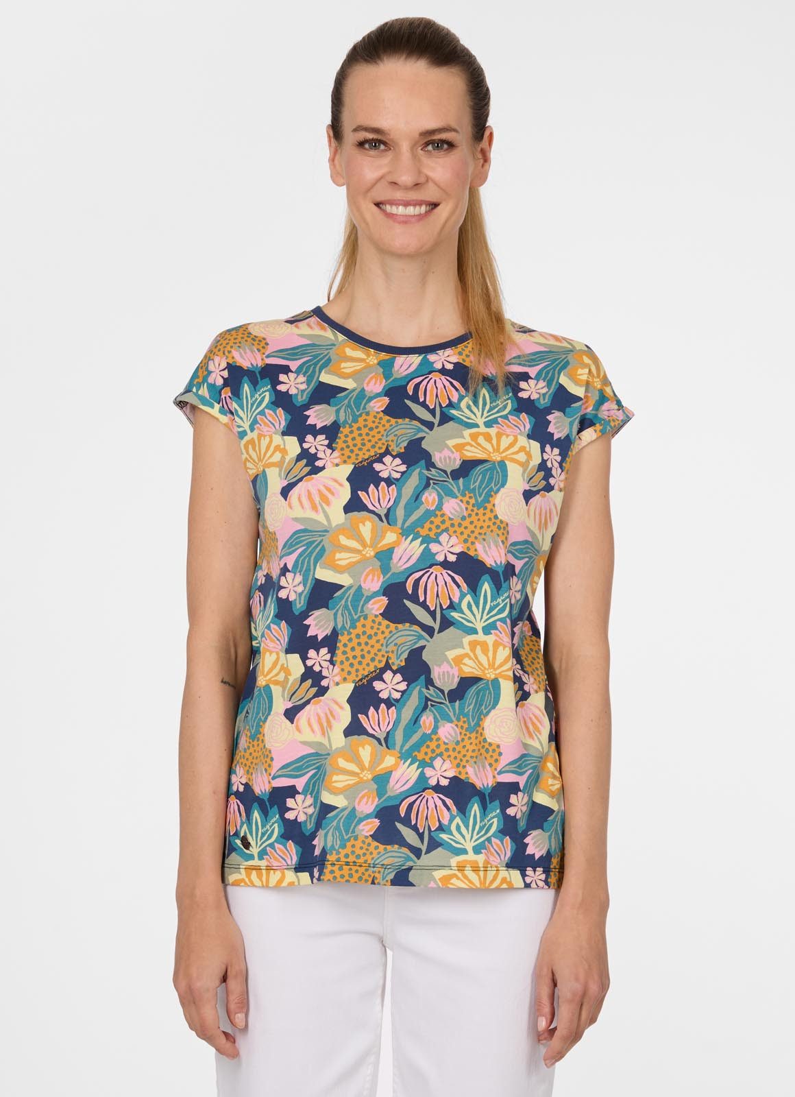 Ragwear T-Shirt DIONA PRINT aus Baumwollmischung, mit Modal, normale Passform, Kurzarm