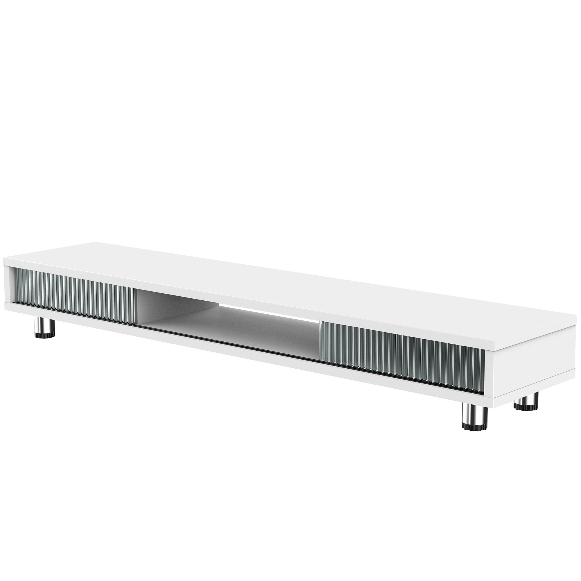 Fenge Monitorständer Computer Riser mit 2 Glas-Schiebetür