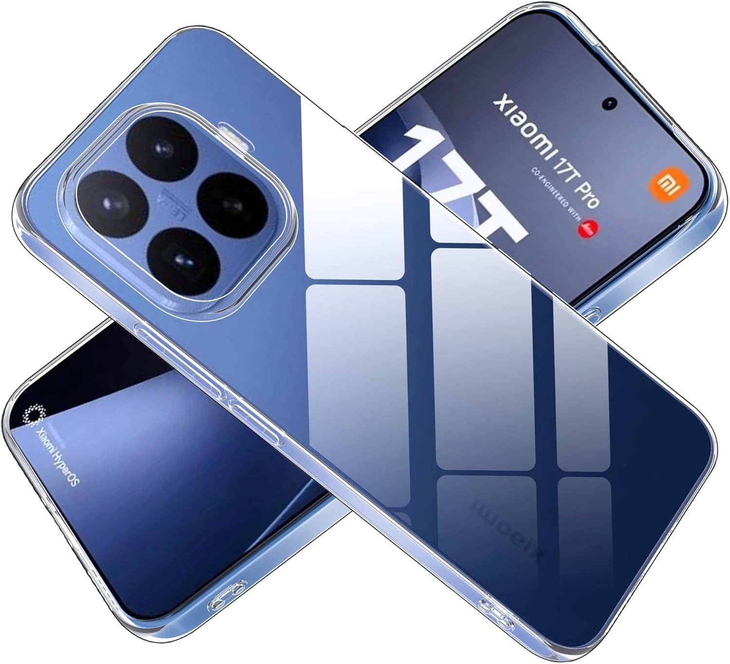 CLM-Tech Handyhülle Transparent für Xiaomi 17T / Xiaomi 17T Pro 6,83 Zoll, - Case mit Öffnungen für alle Bedienelemente