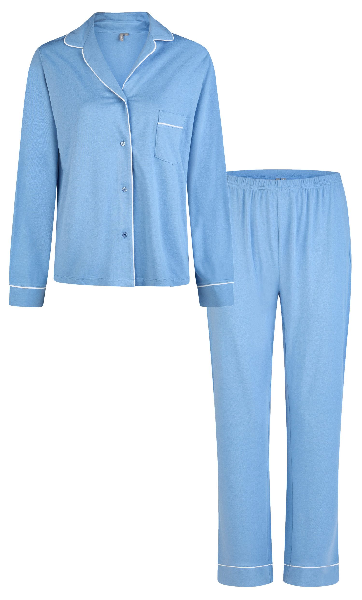 By Louise Schlafanzug Damen Pyjama geknöpft (2 tlg) Klassisches Design