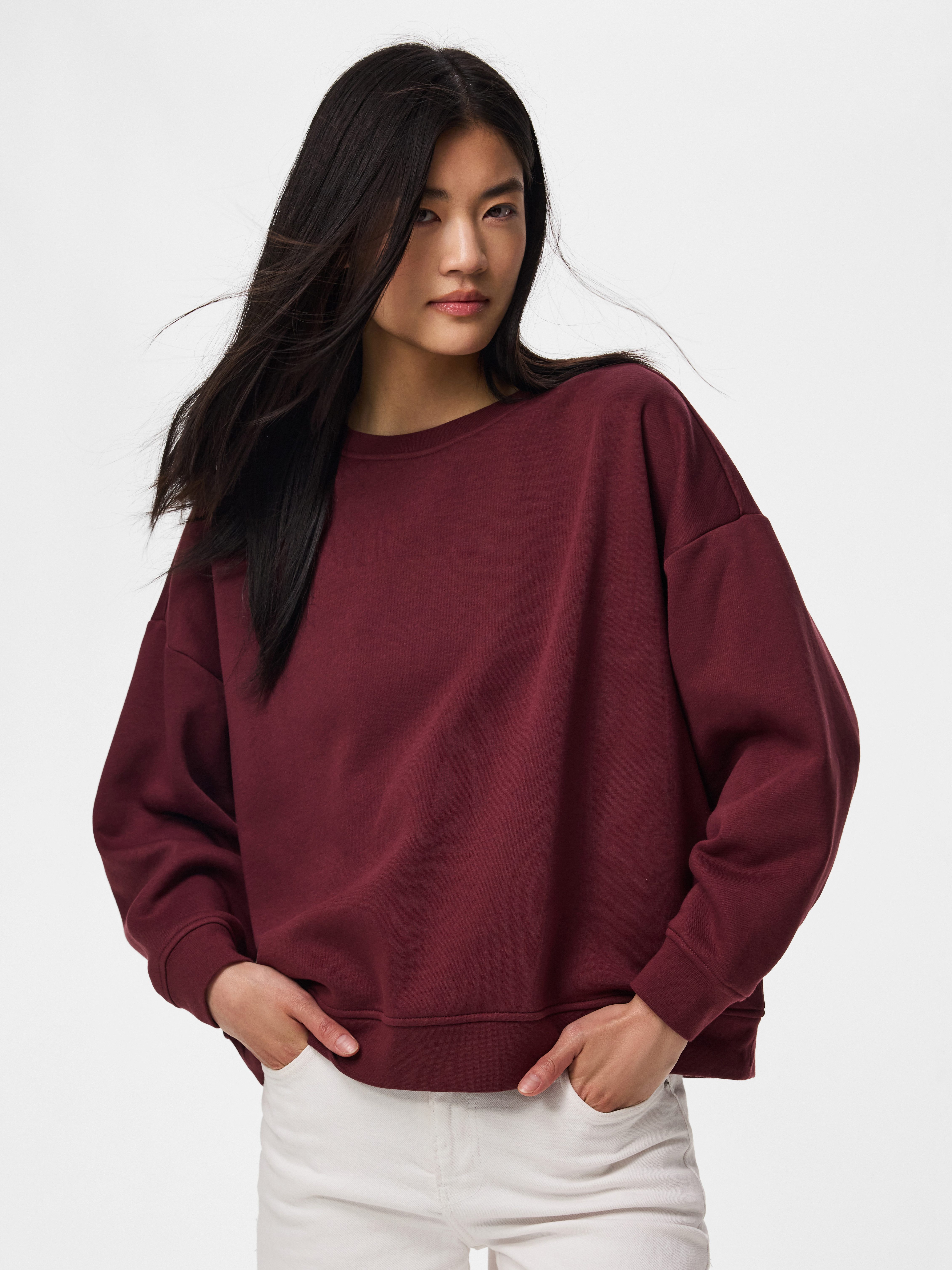pieces Sweatshirt PCCHILLI LS LOOSE FIT SWEAT TOP NOOS BC Baumwollmischung