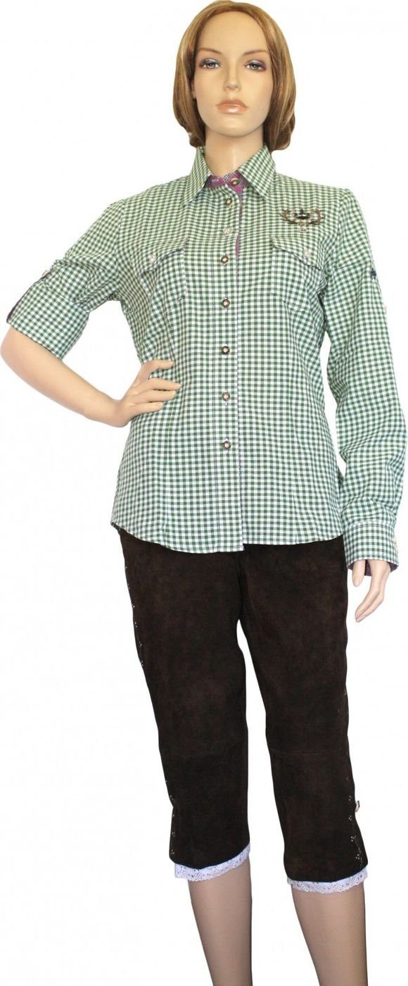 German Wear Trachtenbluse OB8-grün Trachtenbluse Trachtenlederhosen-bluse günstig online kaufen
