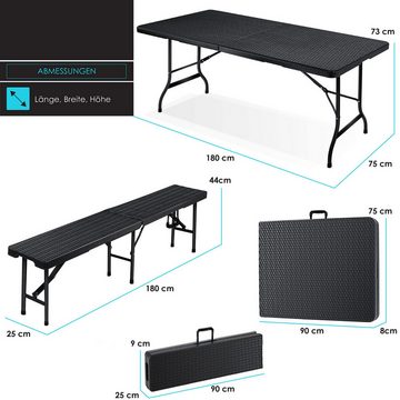 EBUY Bierzeltgarnitur 3-teiliges Tischset für den Innen- und Außenbereich mit Klappgriffen, (3-tlg)