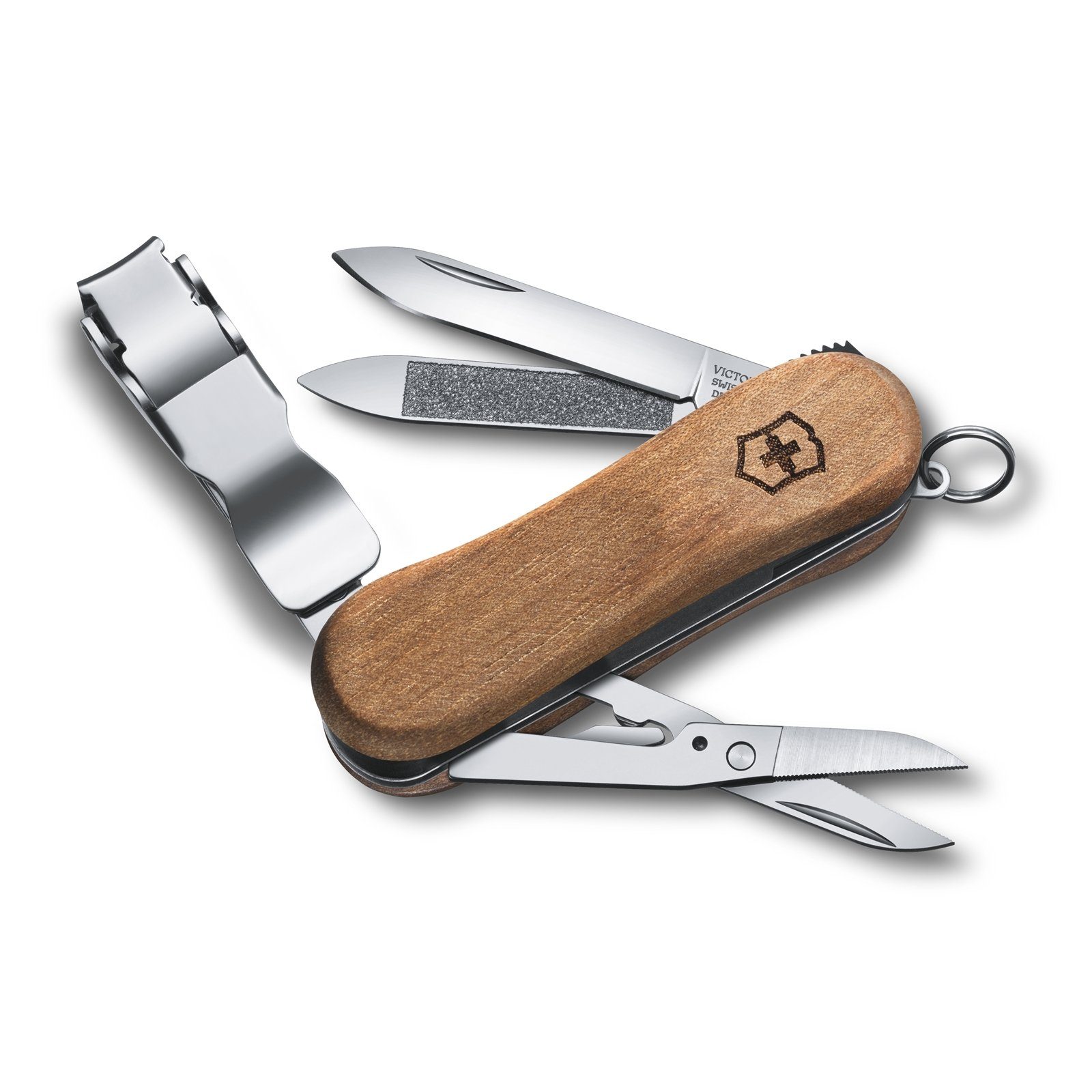 Victorinox Multi-Tool Taschenmesser mit Nagelklipser Nail Clip Wood 580, Stück, 1-tlg., 1 Taschenmesser, Multitool 6 Funktionen