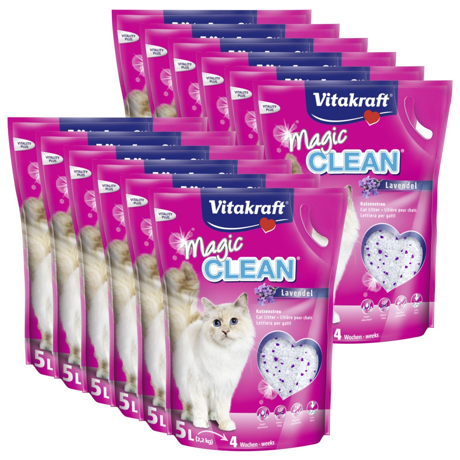 Katzenstreu Katzenstreu Magic Clean Lavendel 12x 5 Liter