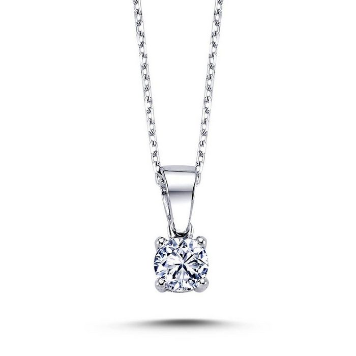 EinStein Diamant Goldkette 0 25 Carat Diamant Halskette 14 Karat Weißgold Diamant Anhänger mit Kette Halskette Collier in 14 Karat Gold