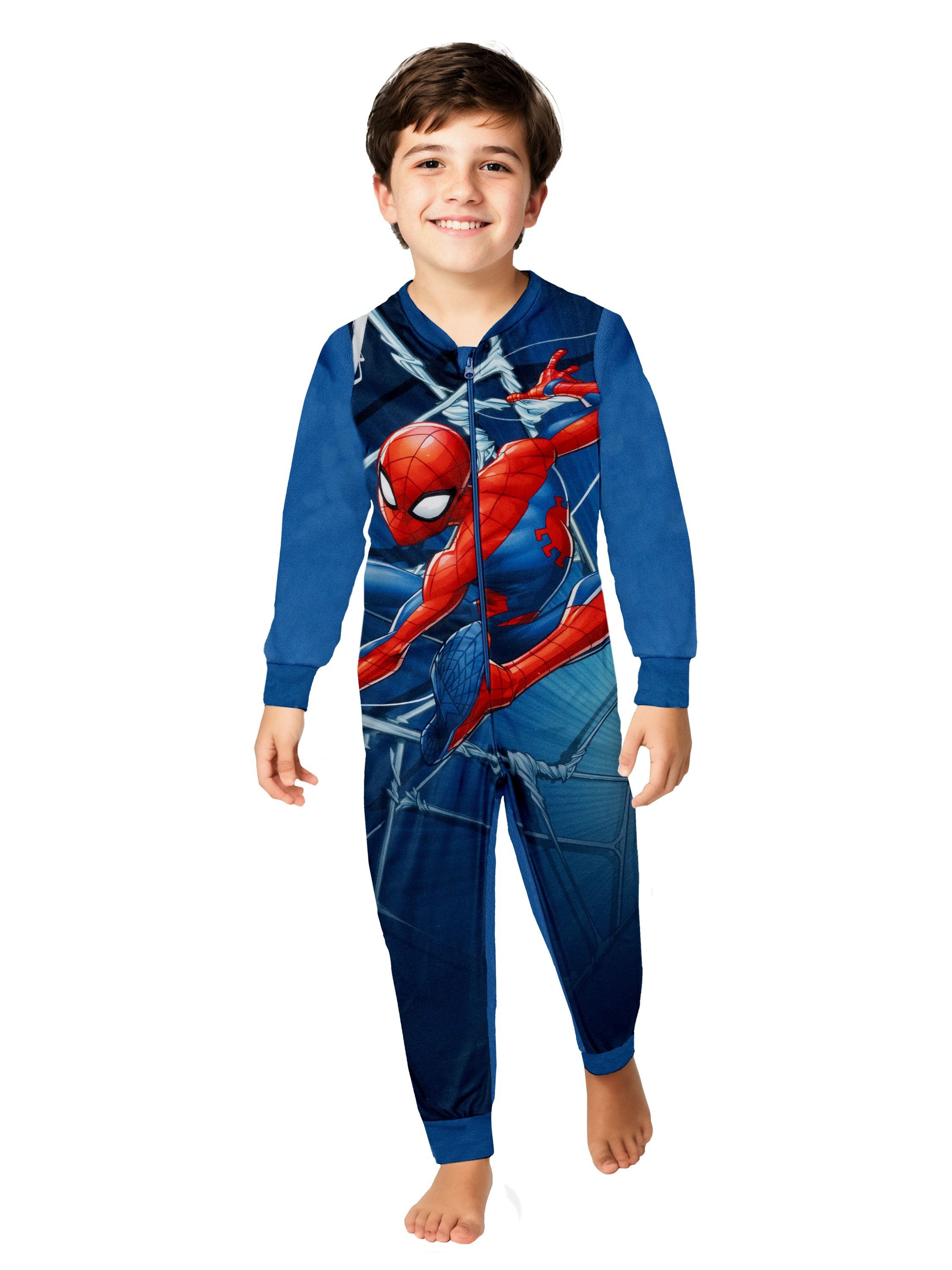 Jumpsuit Marvel Spiderman Jumpsuit Overall Pyjama Schlafanzug langarm
