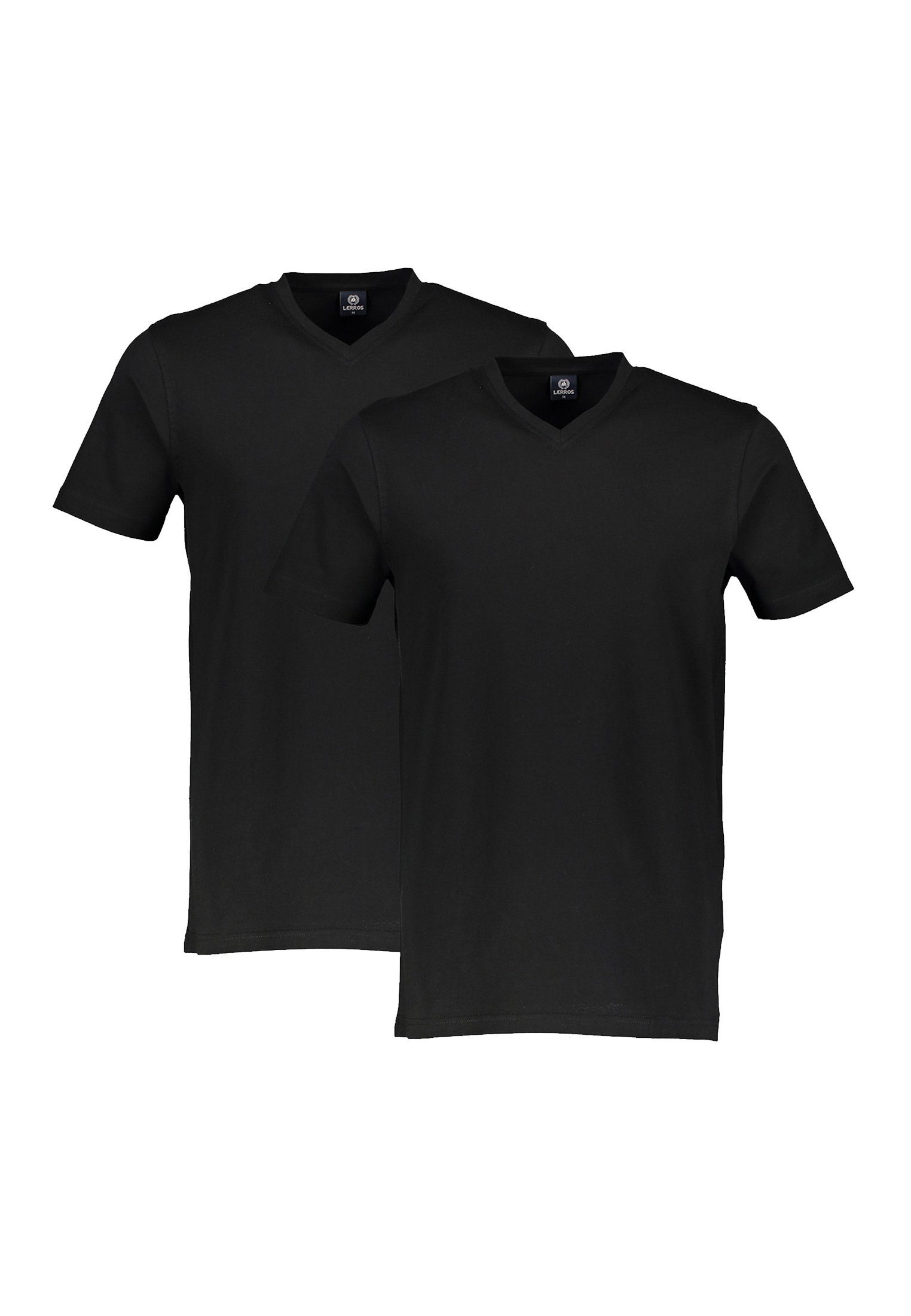 LERROS T-Shirt LERROS V-Neck Doppelpack in Premium T-Shirt BLACK Baumwollqualität