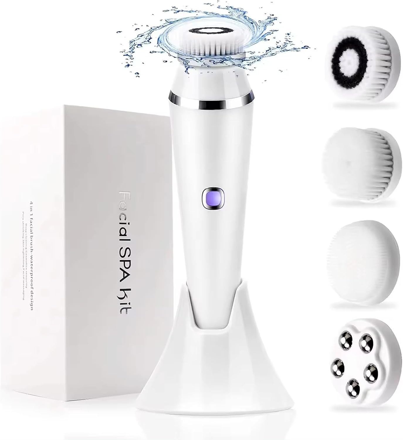 Tenlamp Elektrische Gesichtsreinigungsbürste 4-in-1-Gesichtsreinigungsbürste mit elektrischer Stromversorgung, 5, 5-tlg., Peelingbürste und Gesichtsmassagegerät, Haut-SPA-Set, Peelingbürste & Gesichtsmassagegerät, wiederaufladbar & wasserdicht